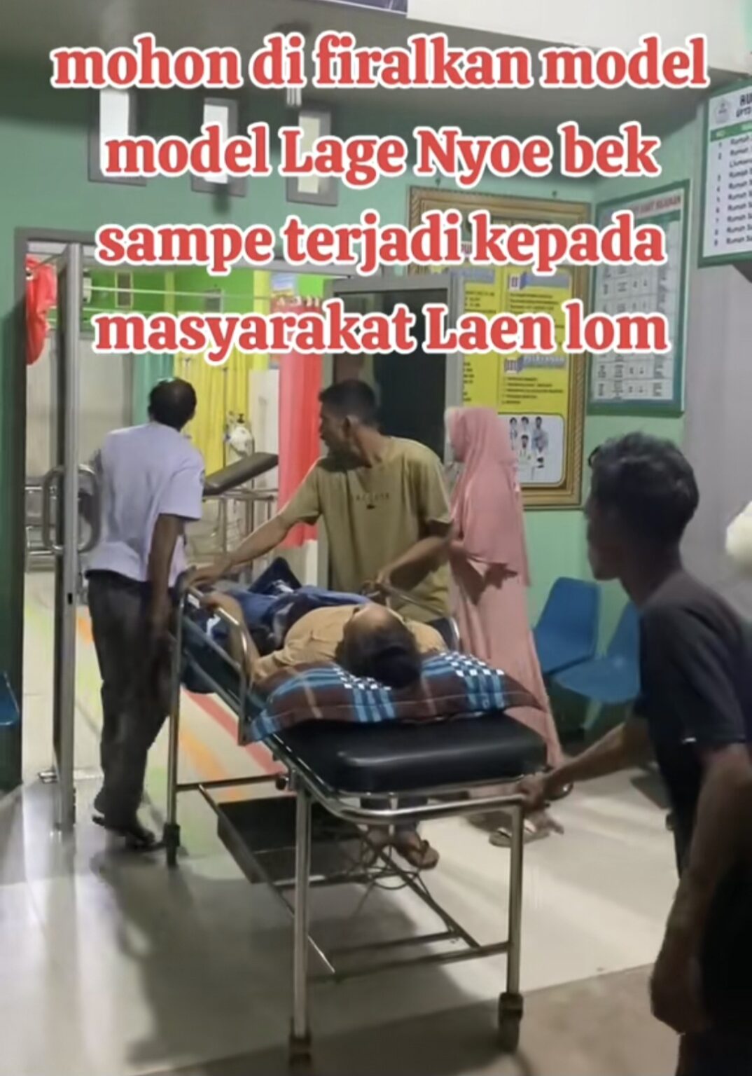 Viral! Video Di Puskesmas Tanah Jambo Aye Diduga Tak Ada Ambulance Pasien Harus Dirujuk Pakai Mobil Pick Up Foto: Screnshot Video